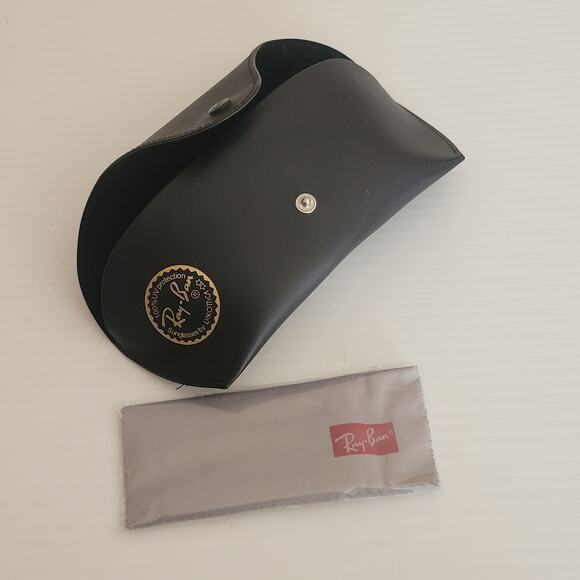 Ray-Ban Sunglasses Eyeglasses Faux Leather  Case with microfiber cleaner - Picture 1 of 5